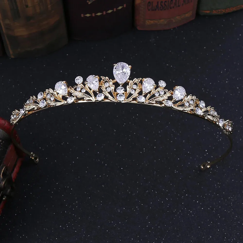 T-1453 Simple Sparkling Zircon Bridal Tiara