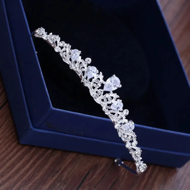 T-1453 Simple Sparkling Zircon Bridal Tiara