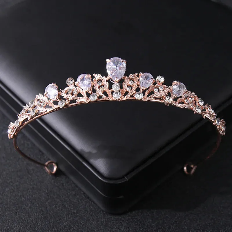 T-1453 Simple Sparkling Zircon Bridal Tiara