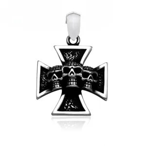 Titanium Steel Skull Pendant for Men - Bold Punk Jewelry Accessory from Europe and the USA