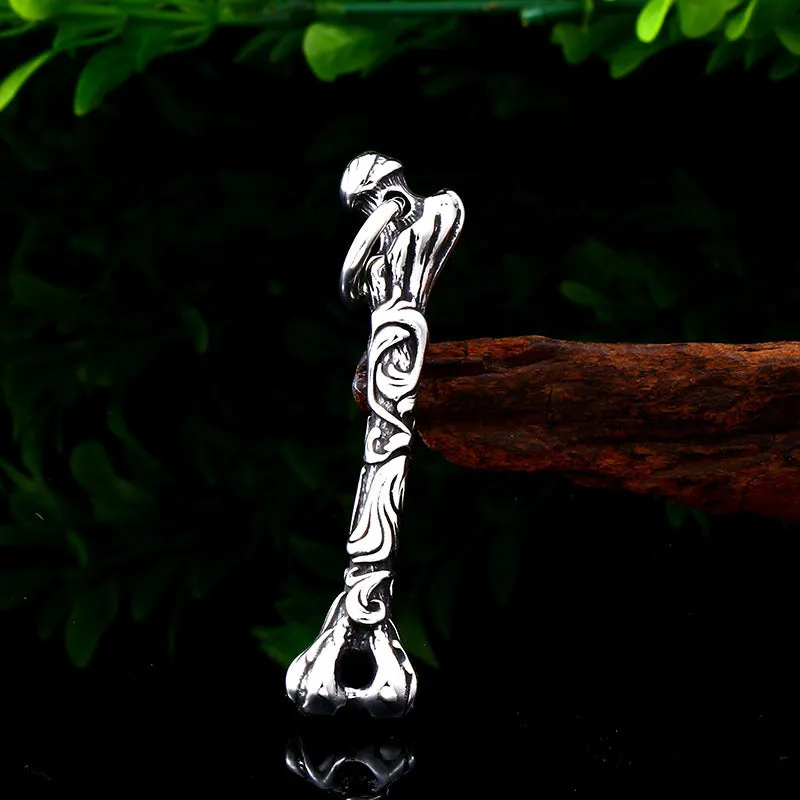 Titanium Steel Skull Pendant for Men - Retro Design by Planderful