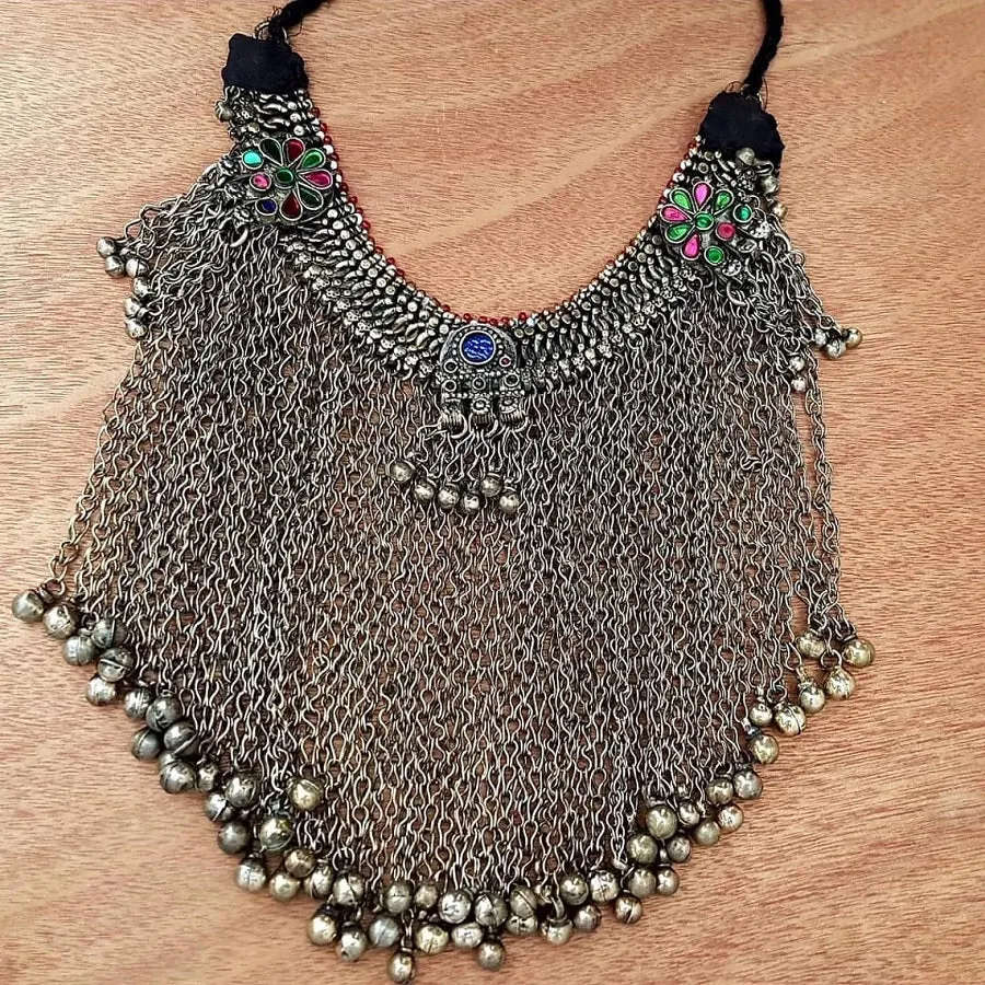 Traditional Kuchi Choker Necklace With Silver Bells
