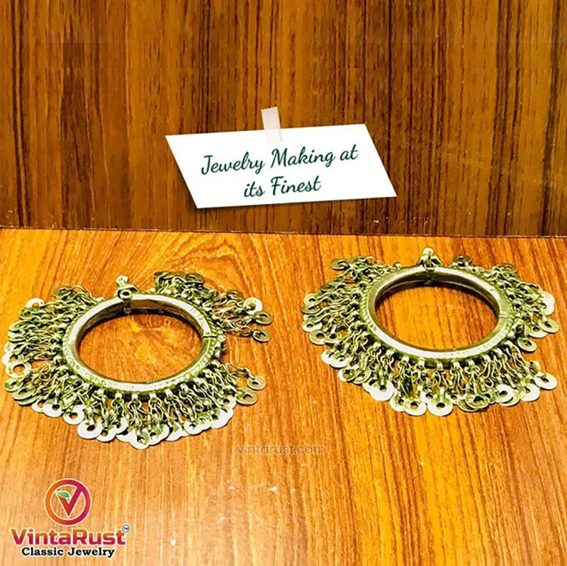 Tribal Kuchi Bangles Bracelet With Dangling Tassels