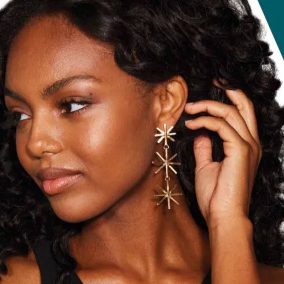Triple Stick Burst Earring