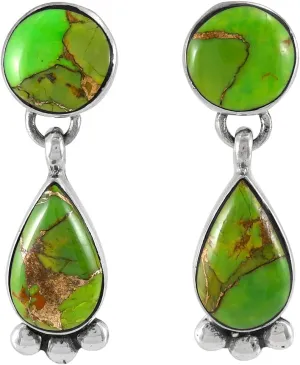 Turquoise Earrings 925 Sterling Silver & Genuine Gemstones (Choose Color)