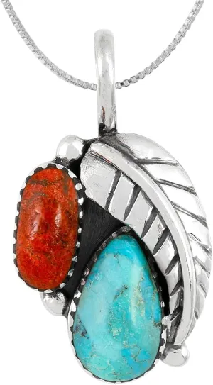 Turquoise Necklace 925 Sterling Silver Pendant & 20" Chain