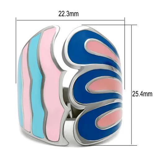 Two-Tone IP Black (Ion Plating) Stainless Steel Earrings with Top Grade Crystal in Blue Zircon for Women Blue Zircon Stone Color Style TK2533