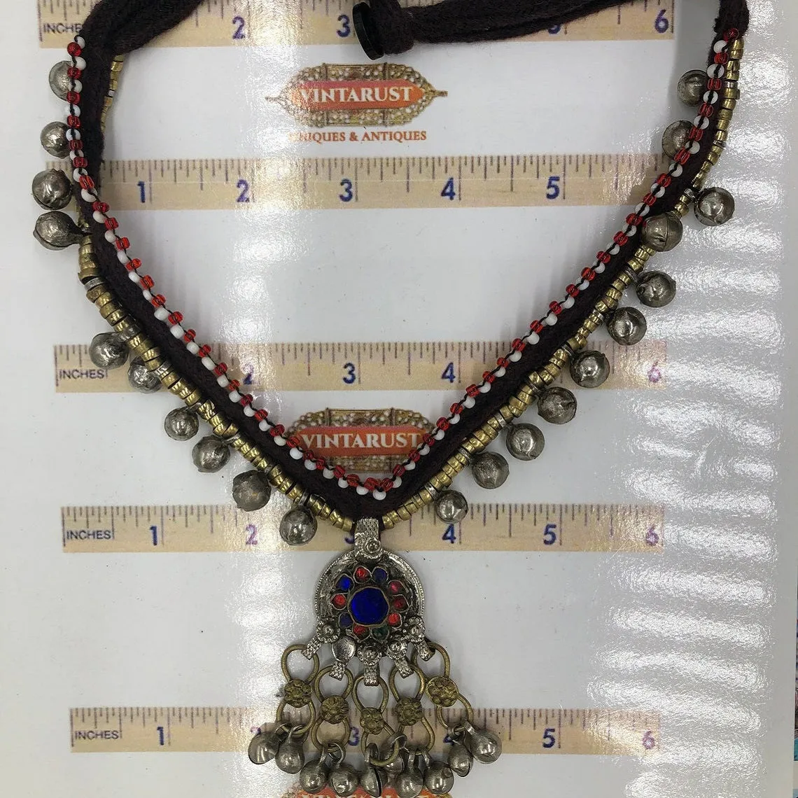 Vintage Afghan Dangling Bells Pendant Necklace