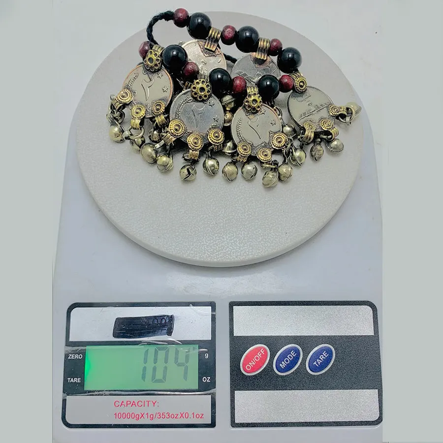 Vintage Beaded and Coins Choker Necklace