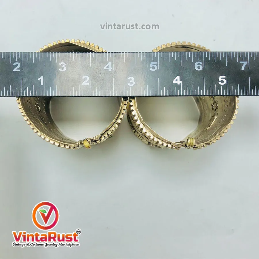 Vintage  Handmade Golden Handcuffs Bracelets
