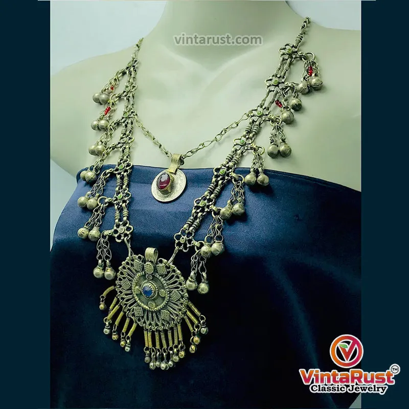 Vintage Kuchi Boho Bib Necklace