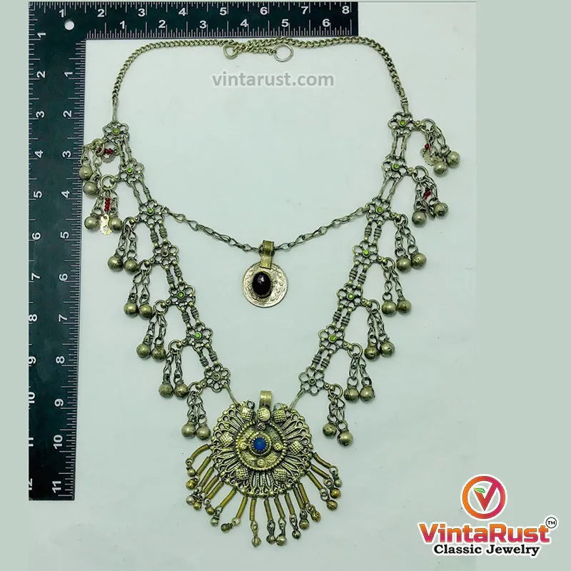 Vintage Kuchi Boho Bib Necklace
