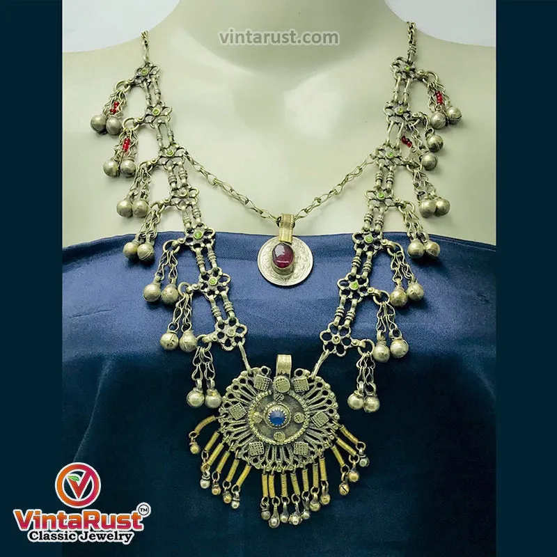 Vintage Kuchi Boho Bib Necklace