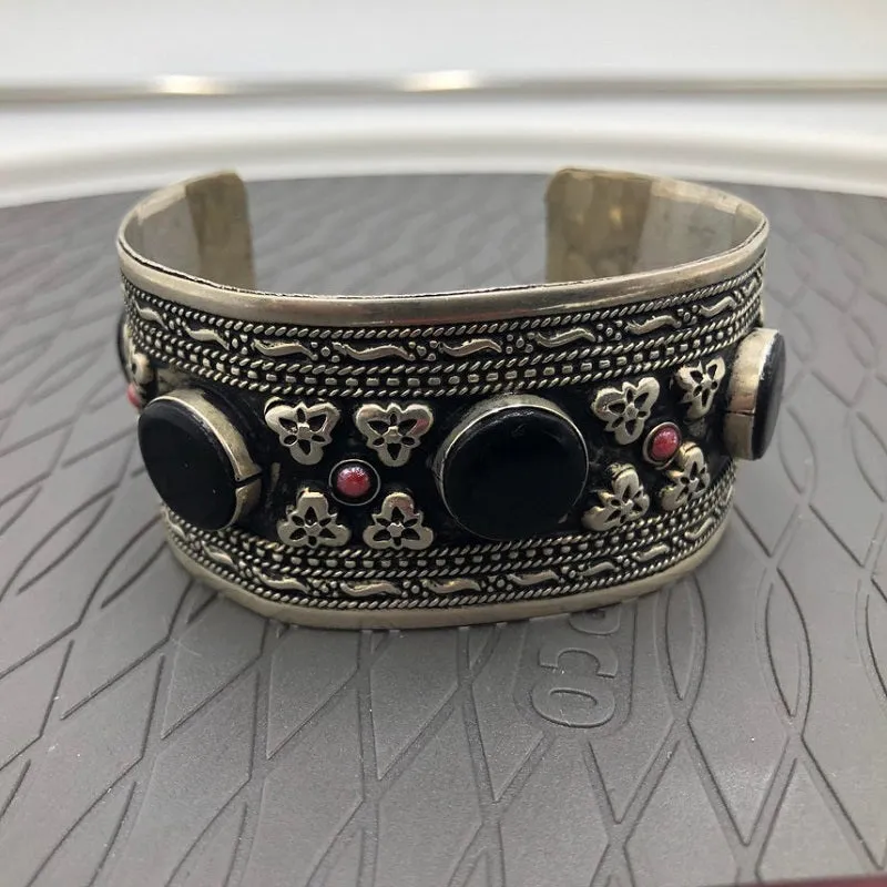Vintage Stones and Beads Cuff Bracelets