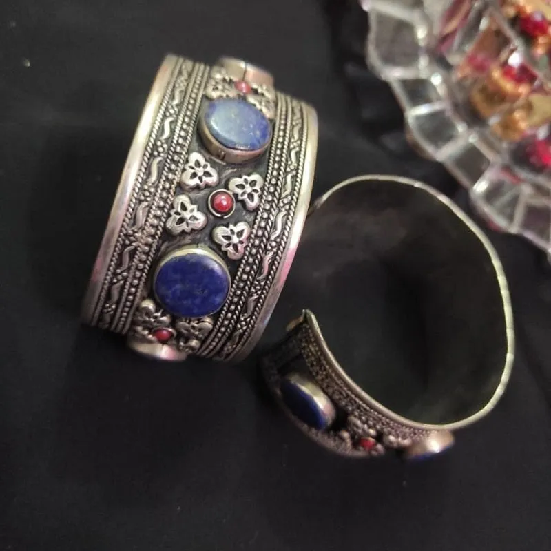Vintage Stones and Beads Cuff Bracelets