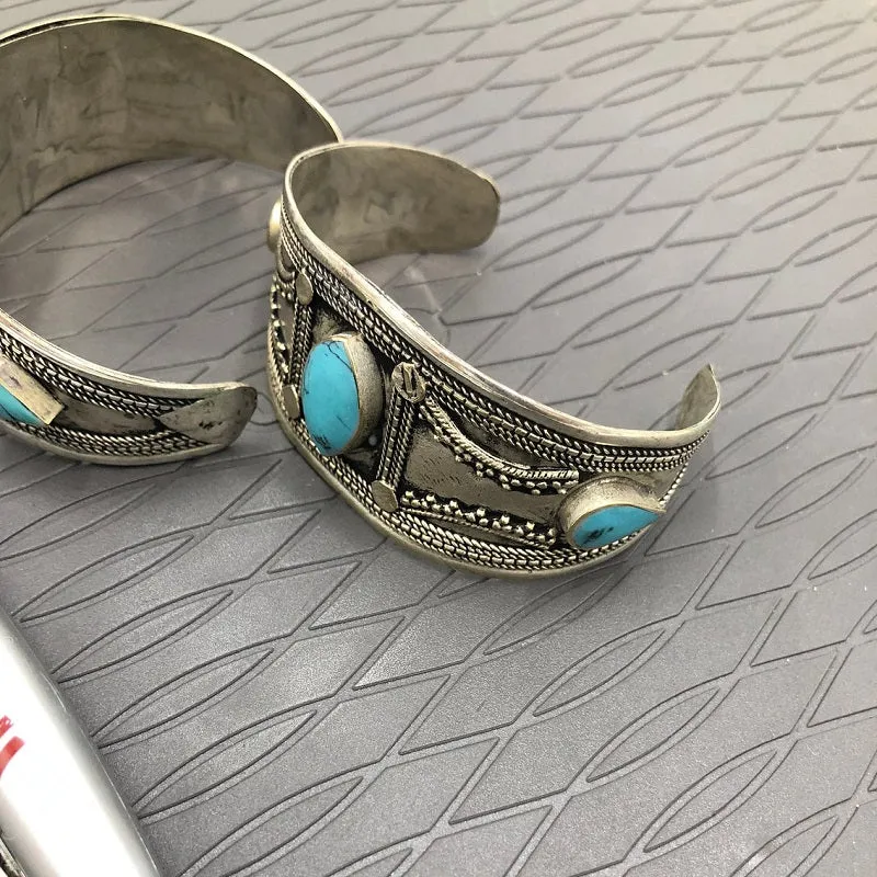 Vintage Tribal Bracelet With Turquoise Stone