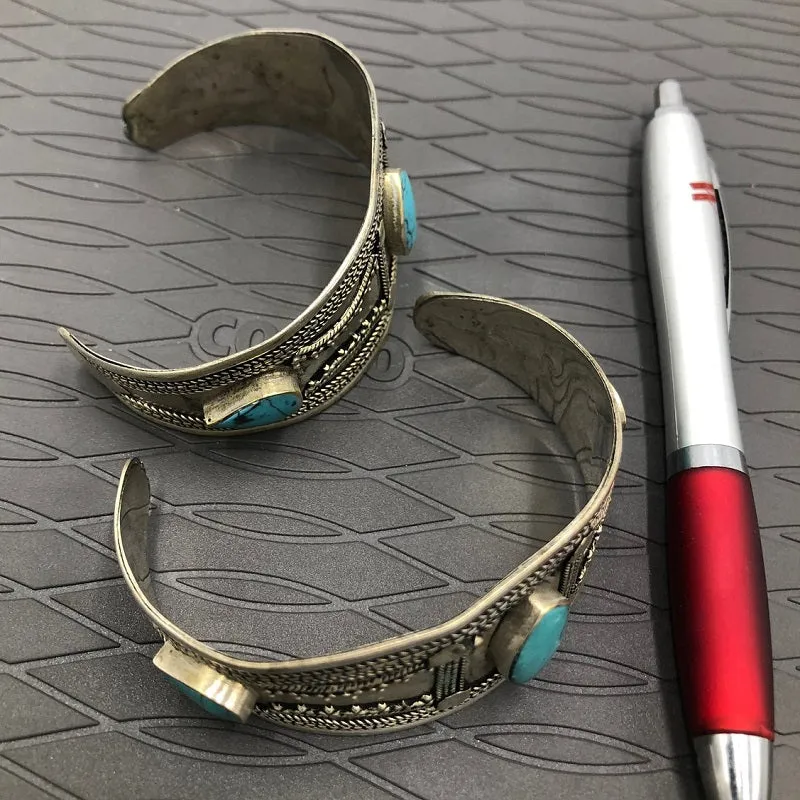 Vintage Tribal Bracelet With Turquoise Stone