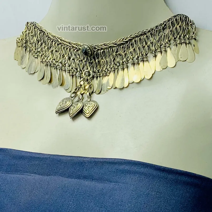 Vintage Turkmen Choker Necklace With Tassels