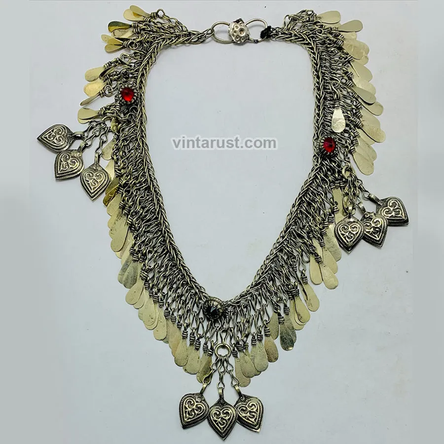 Vintage Turkmen Choker Necklace With Tassels