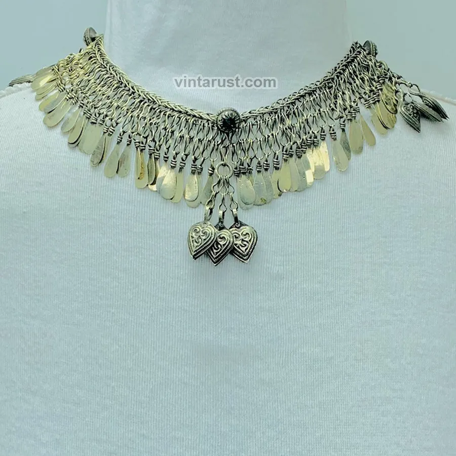 Vintage Turkmen Choker Necklace With Tassels