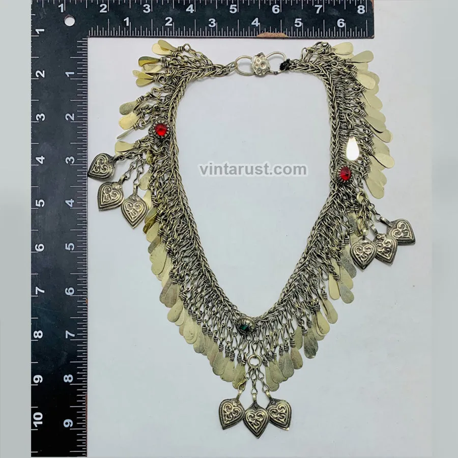 Vintage Turkmen Choker Necklace With Tassels