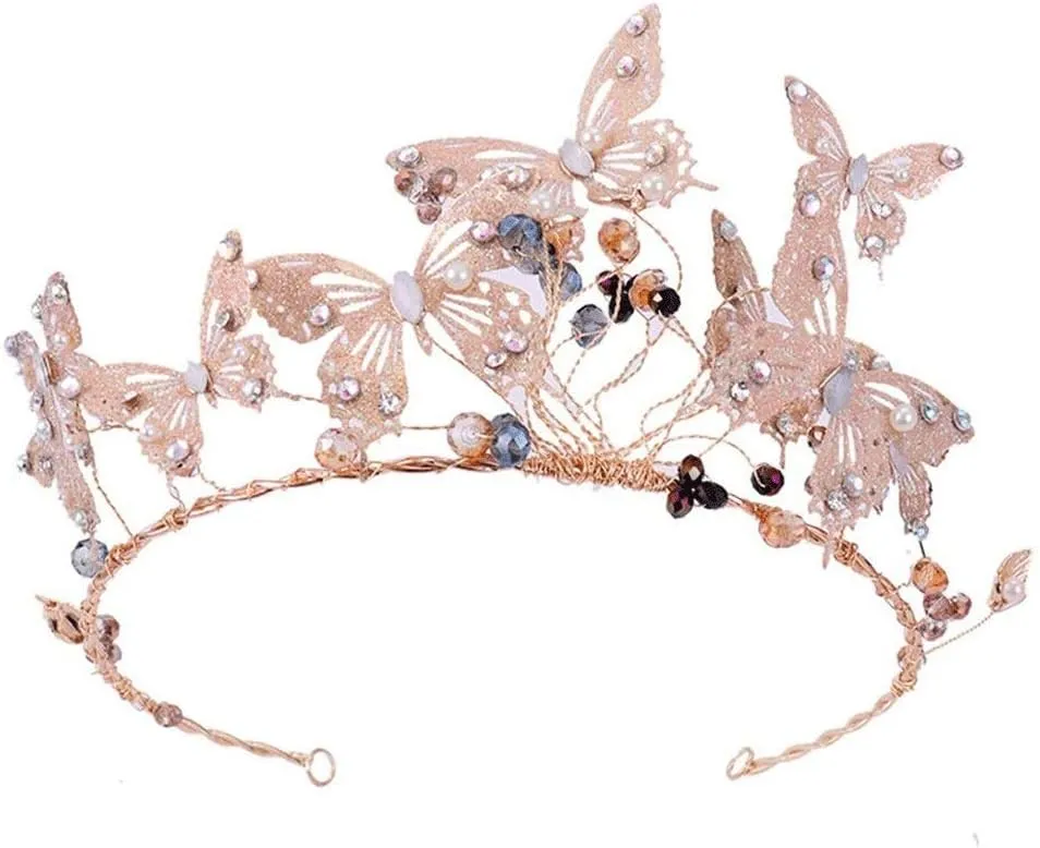 Vintage Wedding Accessories Bridal Headpiece Flower Crown Headband Hair Wreath Bridal Crystal Tiara Crown Rhinestone Headband with Teardrop